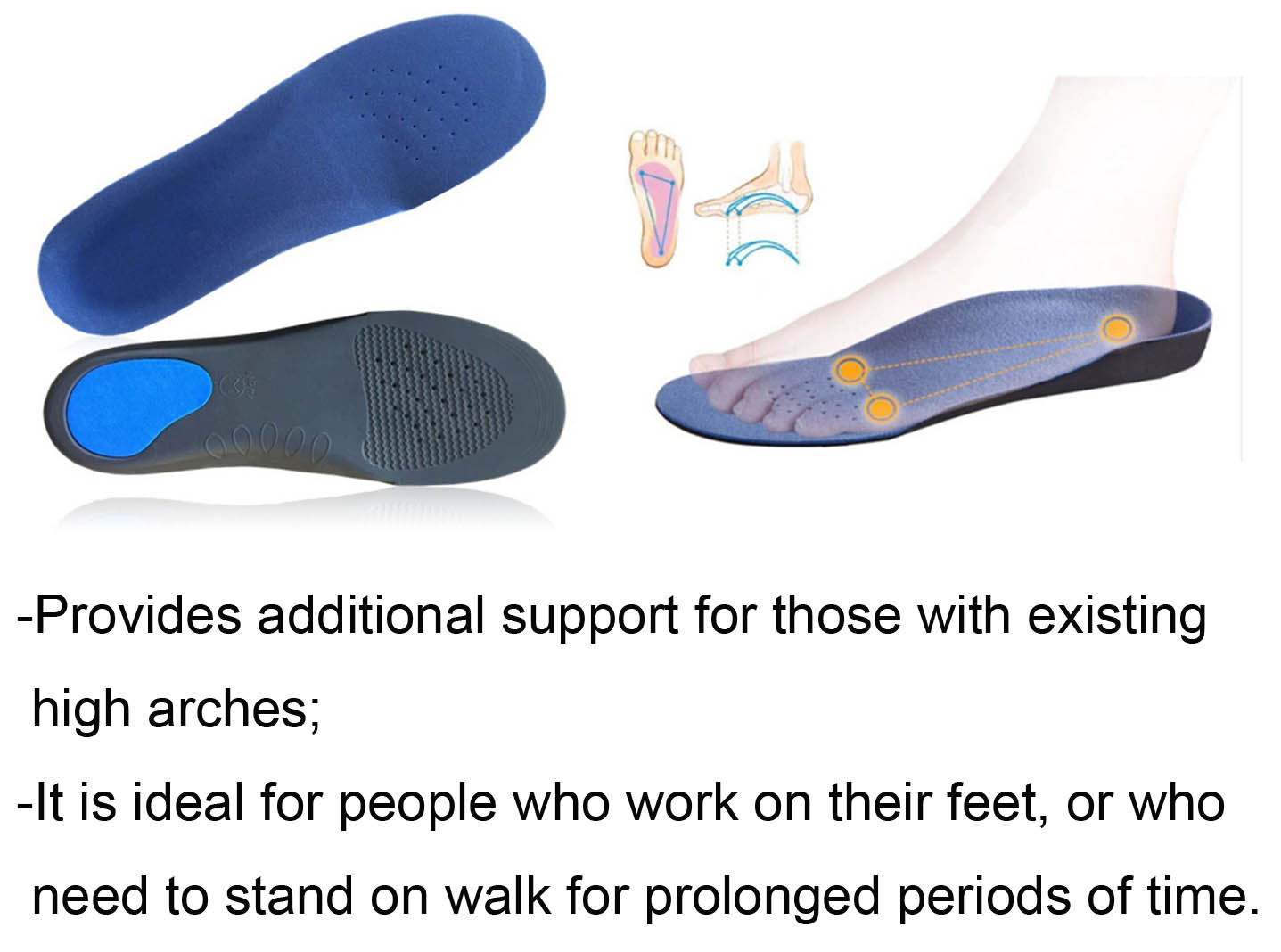 ZG18 High Elastic Arch Support Orthotic EVA Insole for Flat Foot Correction