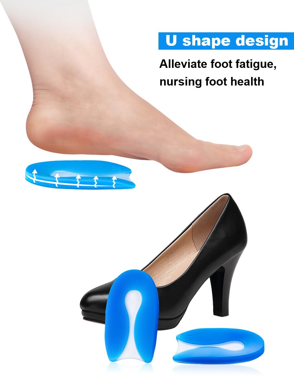 Medical Silicone Heel Pad Foot Massager Gel Back Cushion Pad For Shoes