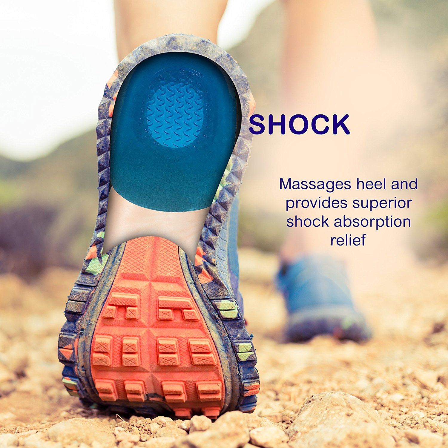 Gel Heel Cups for Heel Spurs Massaging Cushions Provide Foot Relief