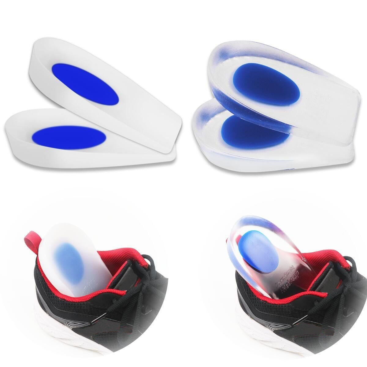 Anti Slip Silicone Gel Cushion Insole Shoe Back Heel Pad Clear