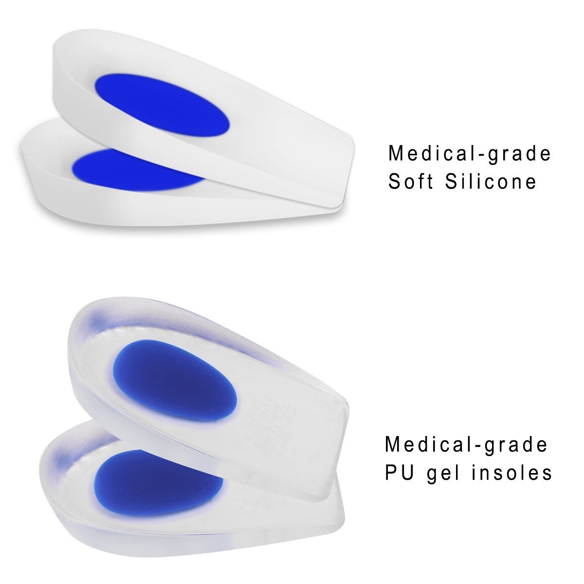 Anti Slip Silicone Gel Cushion Insole Shoe Back Heel Pad Clear