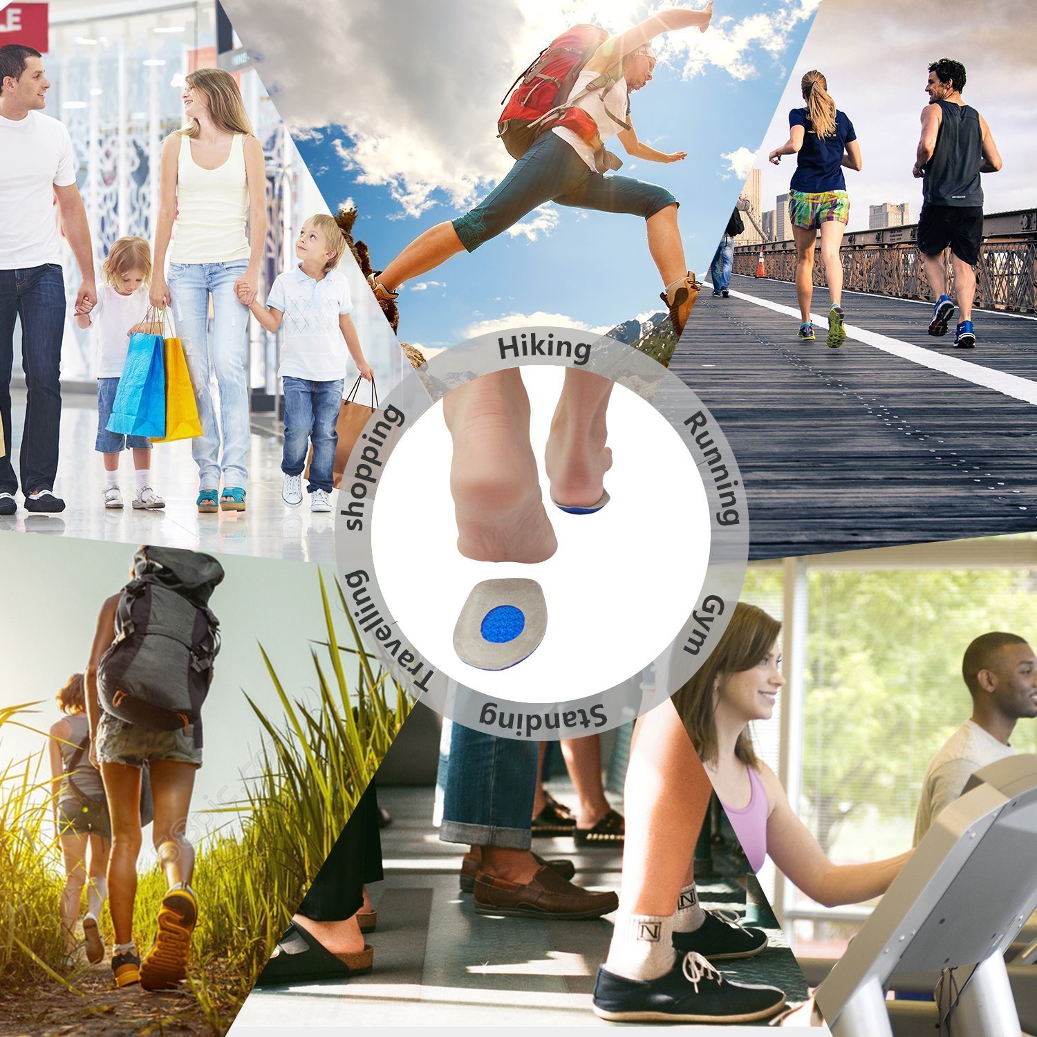 Super Comfortable Foot Care Silicone Gel Insole Heel Cups