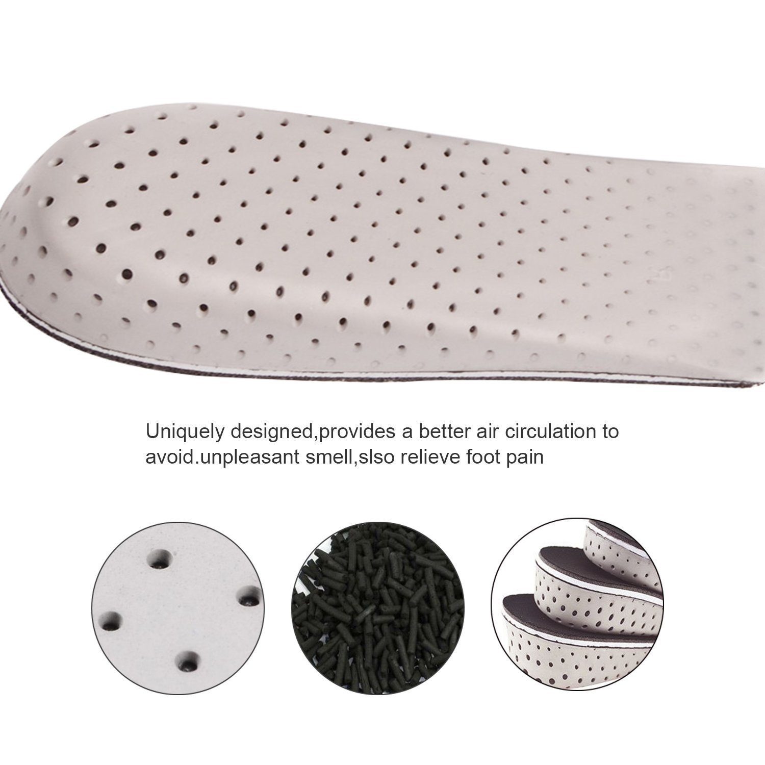 Light Weight Soft EVA Memory Foam Shoe Insoles For Increasing Height