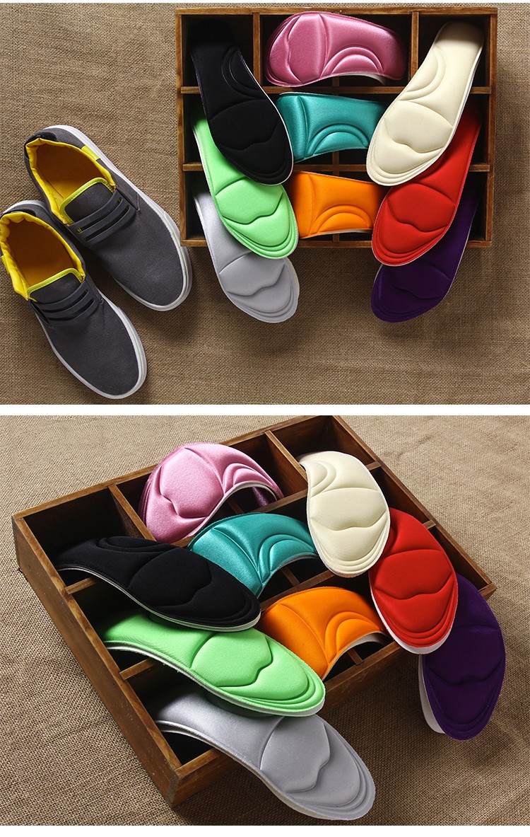 Shock Absorption 3D Massage Memory Foam Insole Soft Deodorant Arch Support Foam Insole