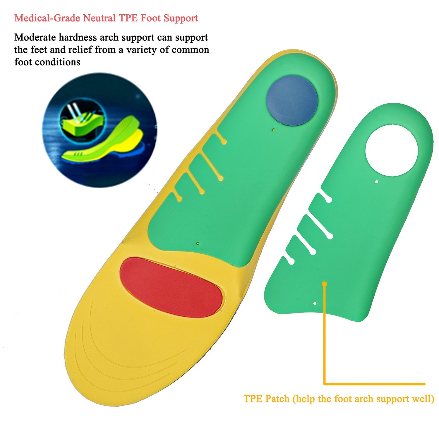 Orthotics Shoe Insoles for Flat Feet Arch Support Eva Orthotic Insole