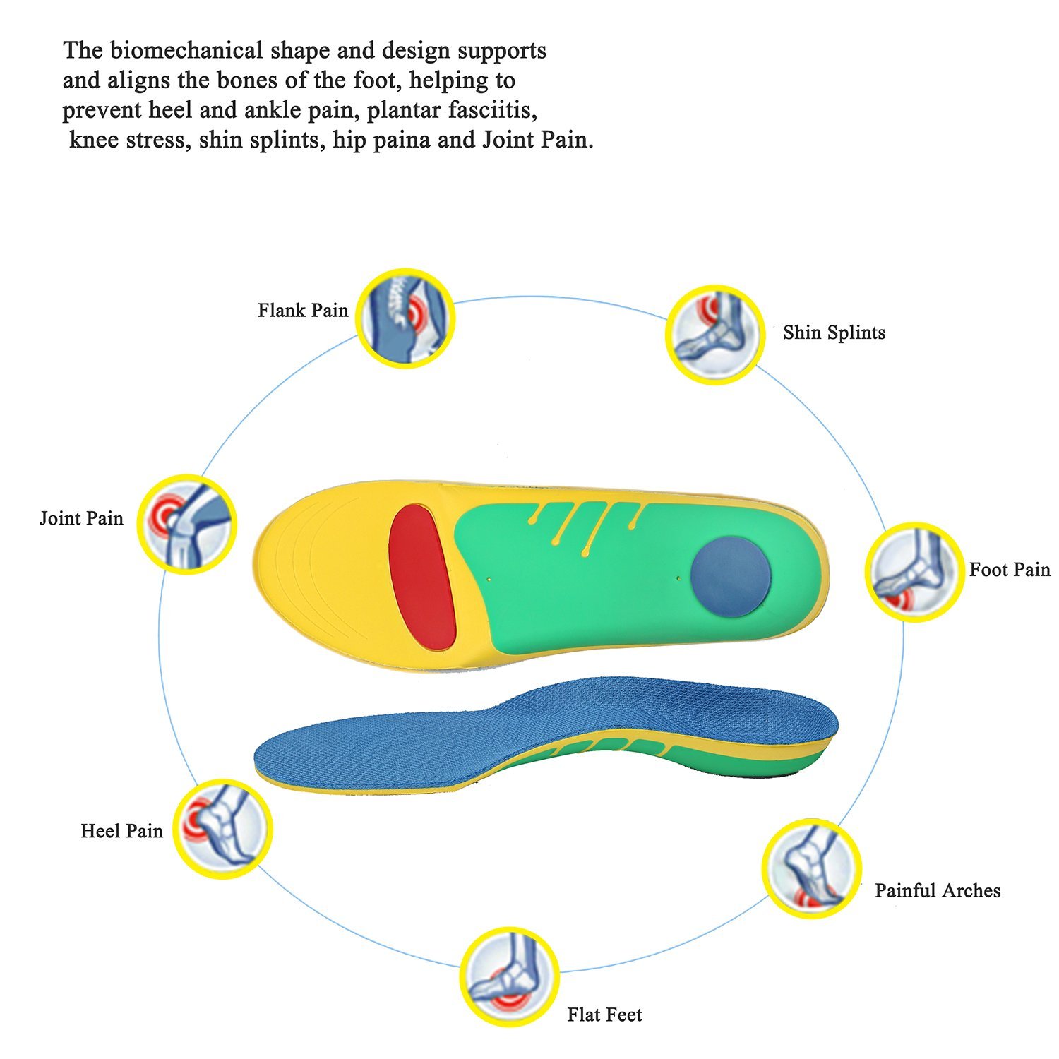 Orthotics Shoe Insoles for Flat Feet Arch Support Eva Orthotic Insole