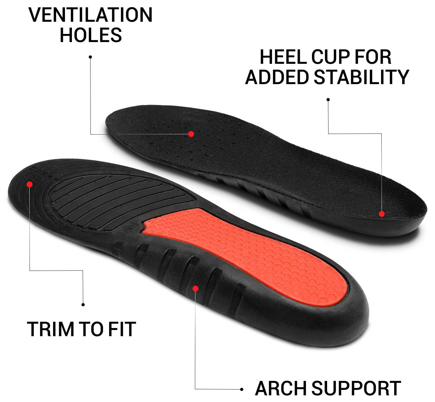 2018 Copper Fit Insoles High Arch Support EVA Orthopedic Insoles for Women