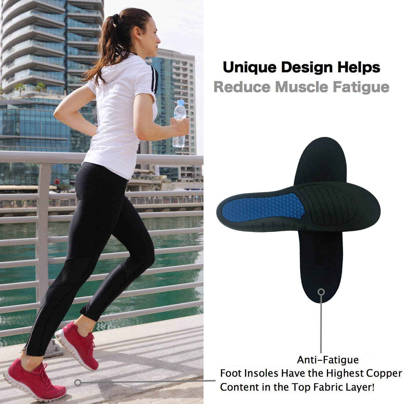 Full Length Eva Arch Support Shoes Insole For Men Women