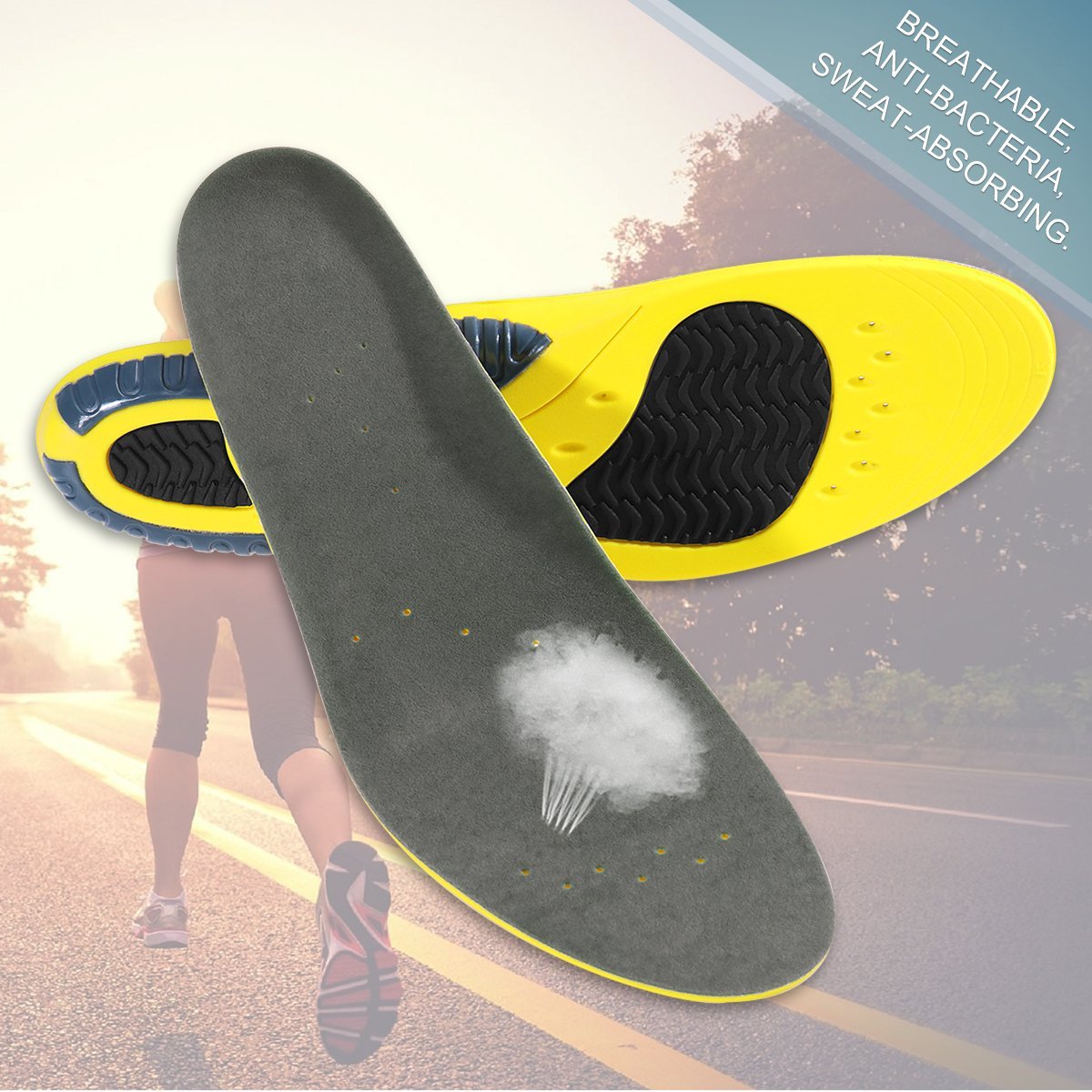 Air Filled Insoles Silicone Massage Height Increasing Insoles for MEN