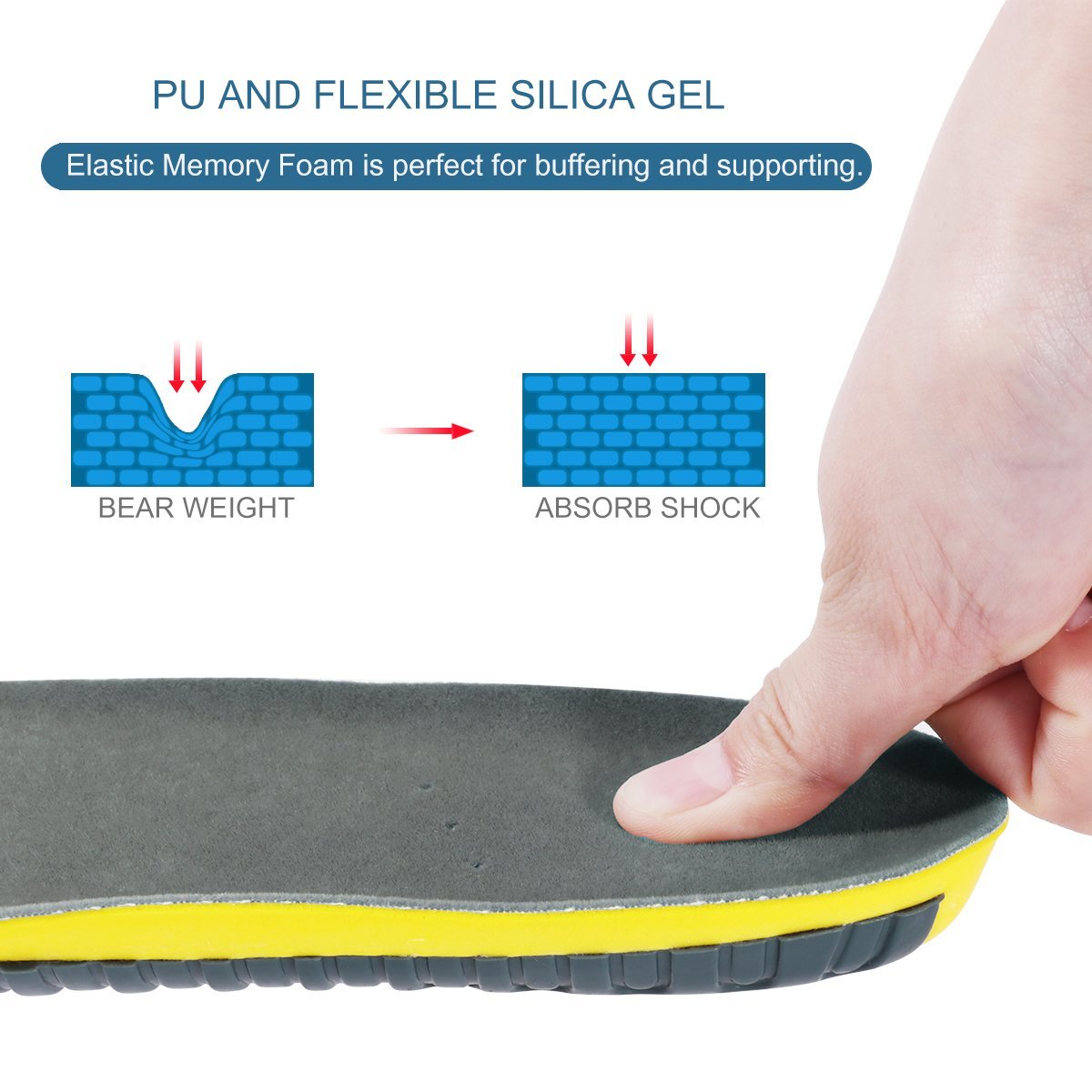 Air Filled Insoles Silicone Massage Height Increasing Insoles for MEN