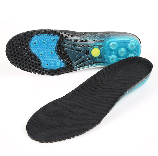 Spring Loaded Insoles Sports Running Shoes Gel Insoles Shock Absorption Height Increase Pads