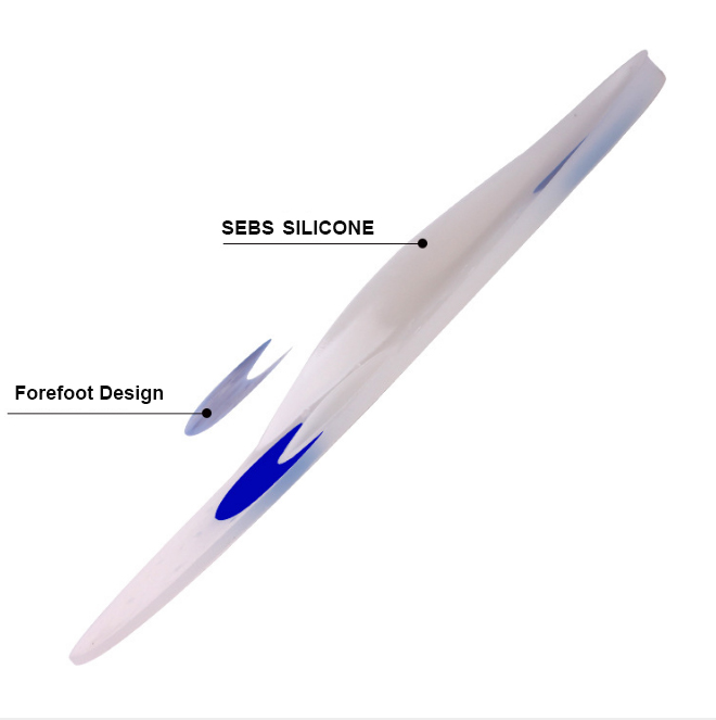 2018 High Quality Comfortable Footcare Plantar Fasciitis Shoes Inserts Silicone Insoles for Patients