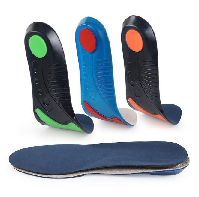 2018 Hot Selling Ergonomic Design Comfort Washable Shock Absorption Gel Arch Support Plantar Fasciitis Orthotics Sport Insoles