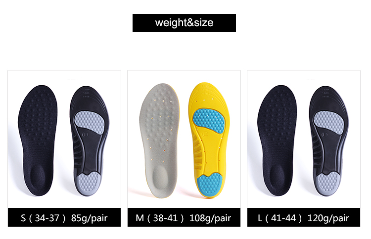 PU Foam Shock Absorbing Sport Insole With Arch Support
