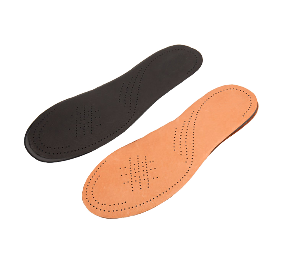 Free Trim Brown Leather Surface Black Latex Sport Insole For Safety Shoes