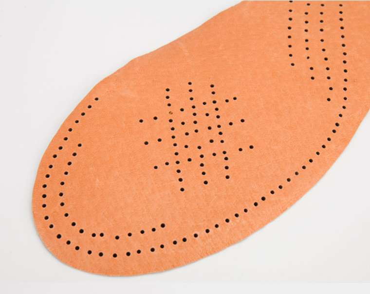 Free Trim Brown Leather Surface Black Latex Sport Insole For Safety Shoes