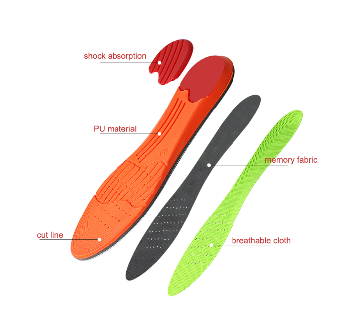 2018 Newest Sports Insoles PU Memory Foam Insoles for Any Shoe Size