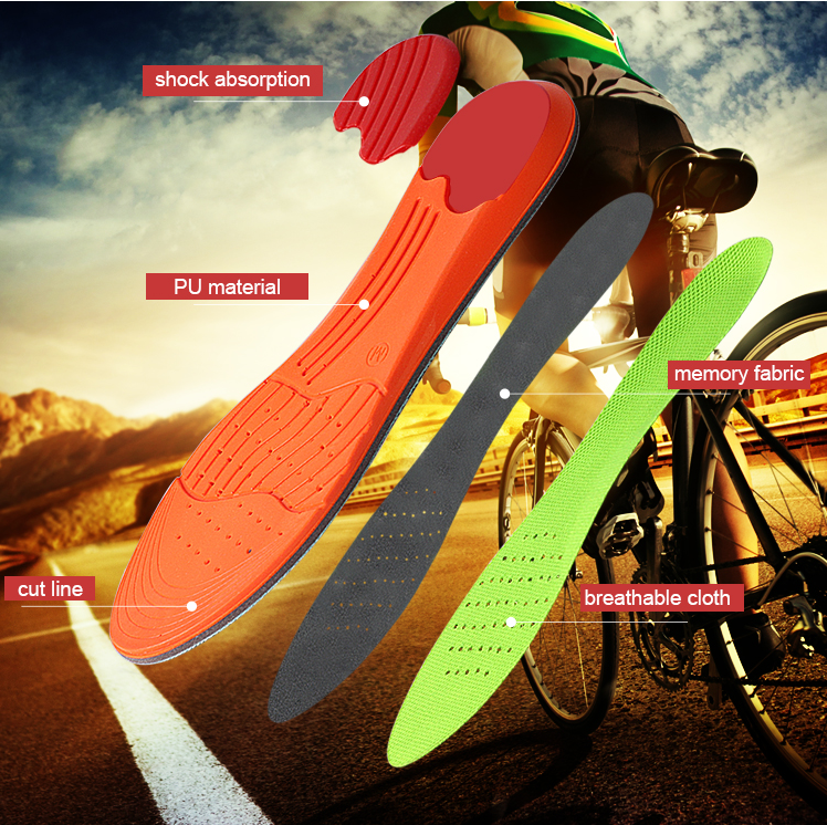 2018 Newest Sports Insoles PU Memory Foam Insoles for Any Shoe Size