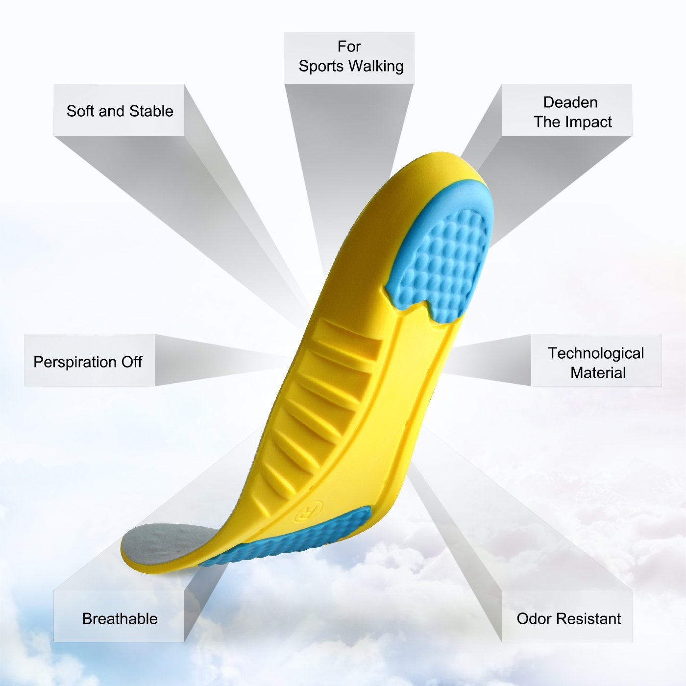 2018 Wholesale Shock Absorber Pu Memory Foam Cushion Arch Support Athletes Insole
