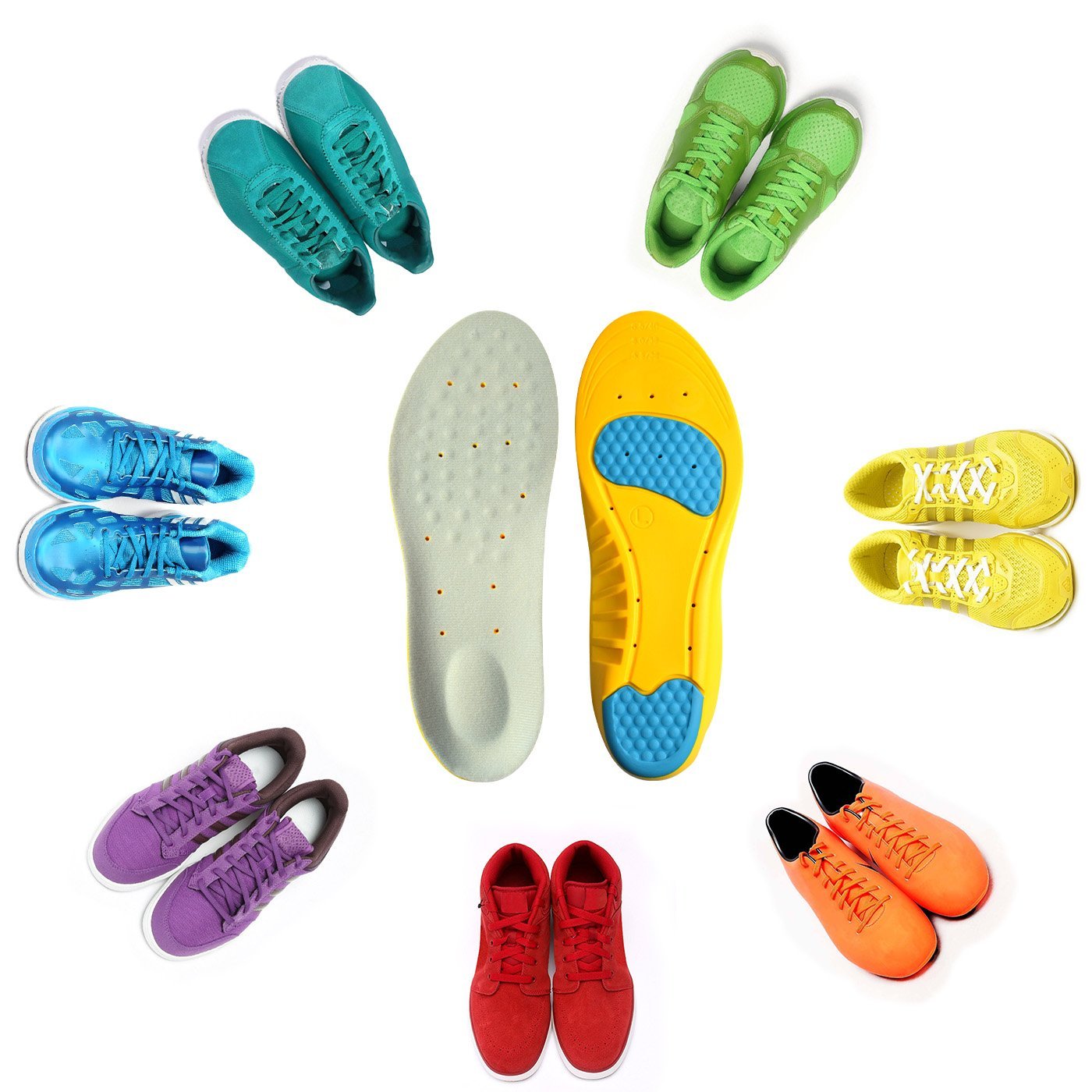 2018 Wholesale Shock Absorber Pu Memory Foam Cushion Arch Support Athletes Insole