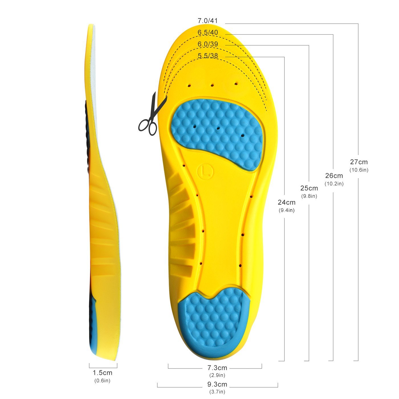 2018 Wholesale Shock Absorber Pu Memory Foam Cushion Arch Support Athletes Insole