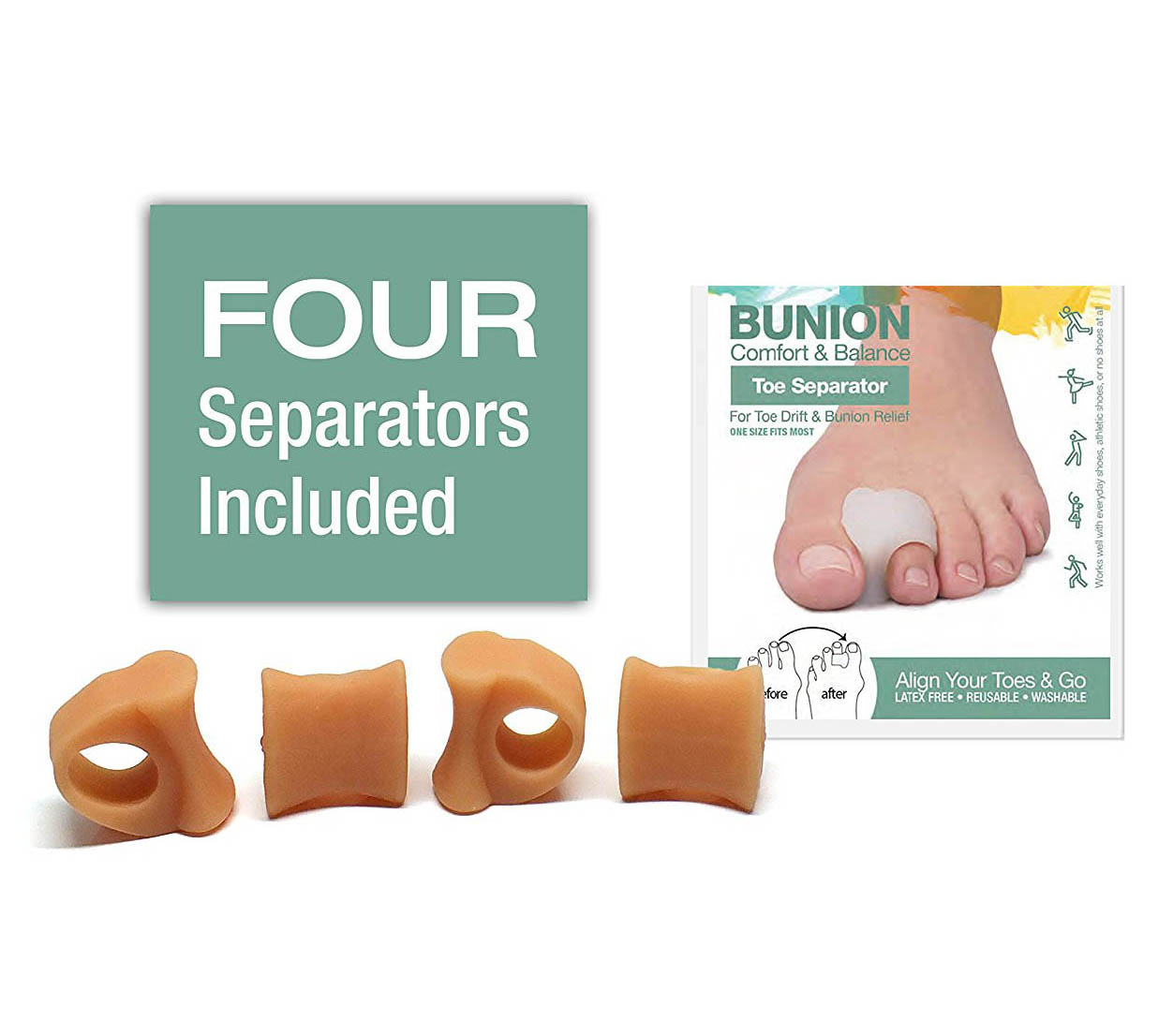 2018 High Quality Silicone Gel Foot Fingers Toe Separator