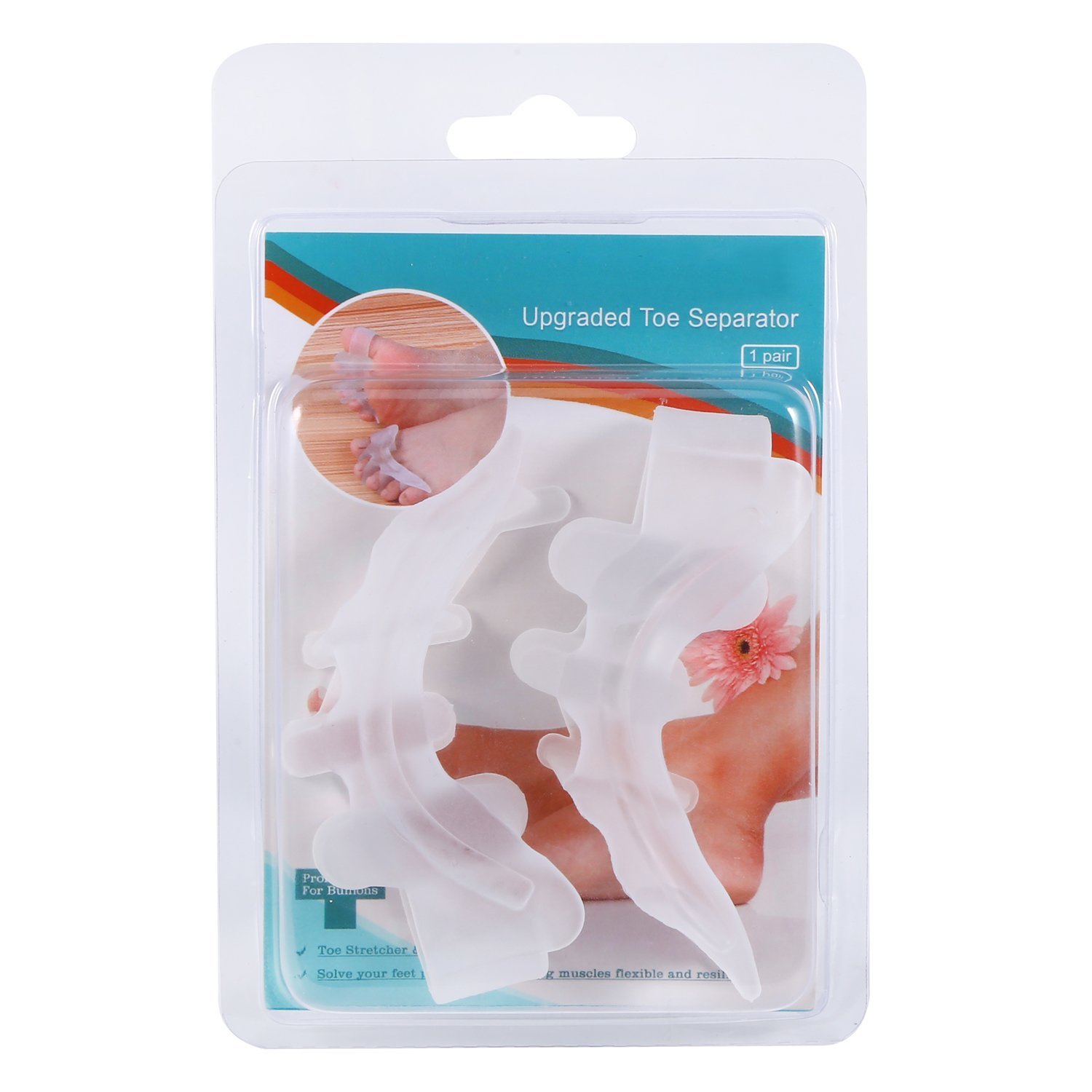 2018 New Design Silicone Gel Hallux Valgus Correction Four Hole Toe Separator