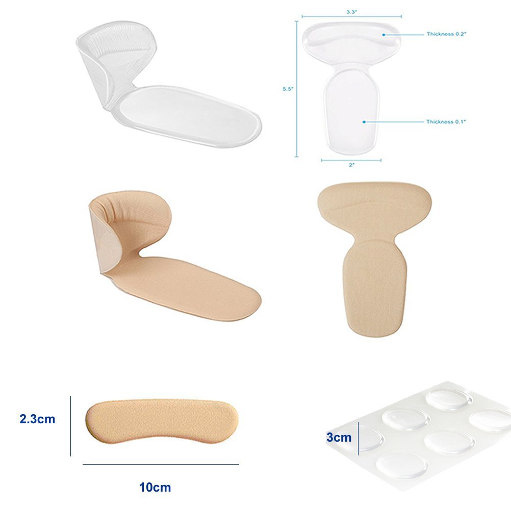 Anti Slip Washable Sticky Gel Heel Cushion Heel Grips Liner For Women