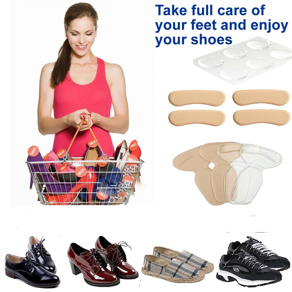 Anti Slip Washable Sticky Gel Heel Cushion Heel Grips Liner For Women