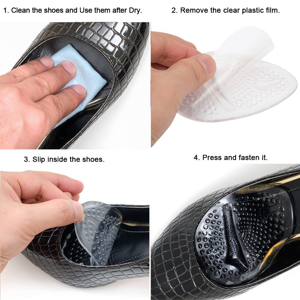 Lady High Heel Shoe Anti Slip Removable Insoles Front Foot Insoles