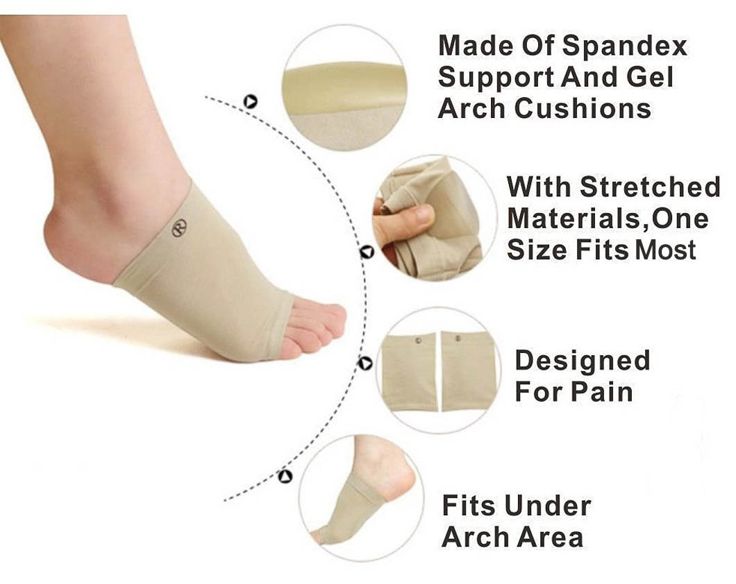 Arch Support Sleeve Flat Feet Orthotics Socks Cushion Gel Plantar Fasciitis Socks