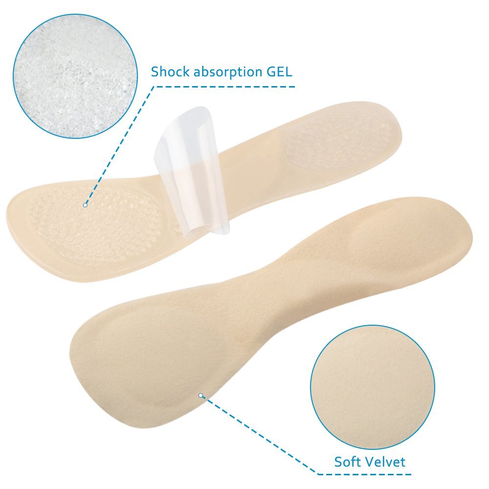 Massage Gel Insole For High Heel Shoe Arch Support Silicone Insole For Orthopedic
