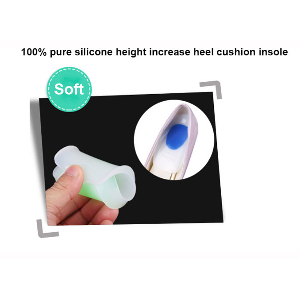100% Pure Silicone Height Increase Heel Cushion Insole For Adults ZG-346