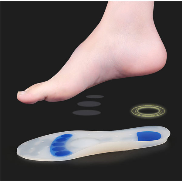 High Elastic Shock Absorption Medical Silicone Insole Breathability Plantar Fasciitis Foot Care Sports Insoles ZG-427