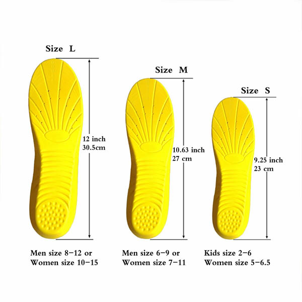 Memory Foam Shoe Insoles For Sports/Walking/Running/Hiking/Standing ZG-264
