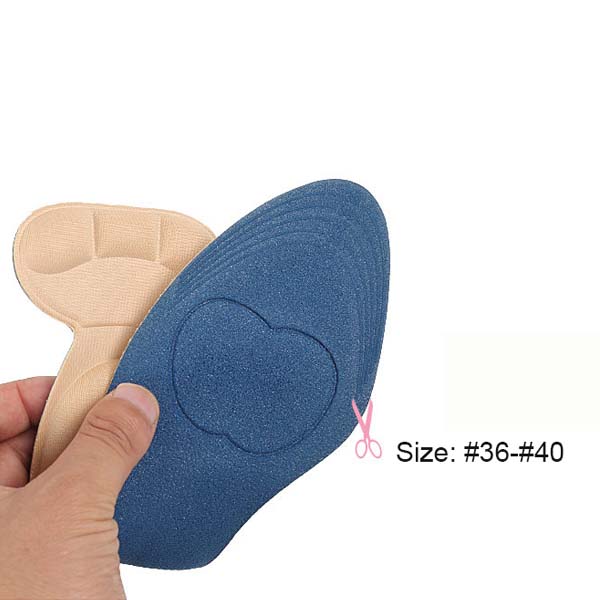 3D Super Comfort Breathability 3D Sponge Foam Massage Insole With Back Heel Liner for High Heel Shoes ZG-366